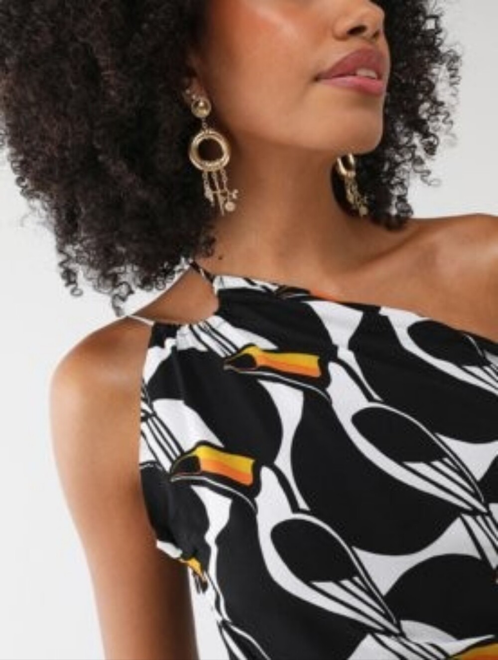 New FARM Rio Brazil Copatucano One-Shoulder Toucan Maxi Dress size Large - Picture 6 of 12